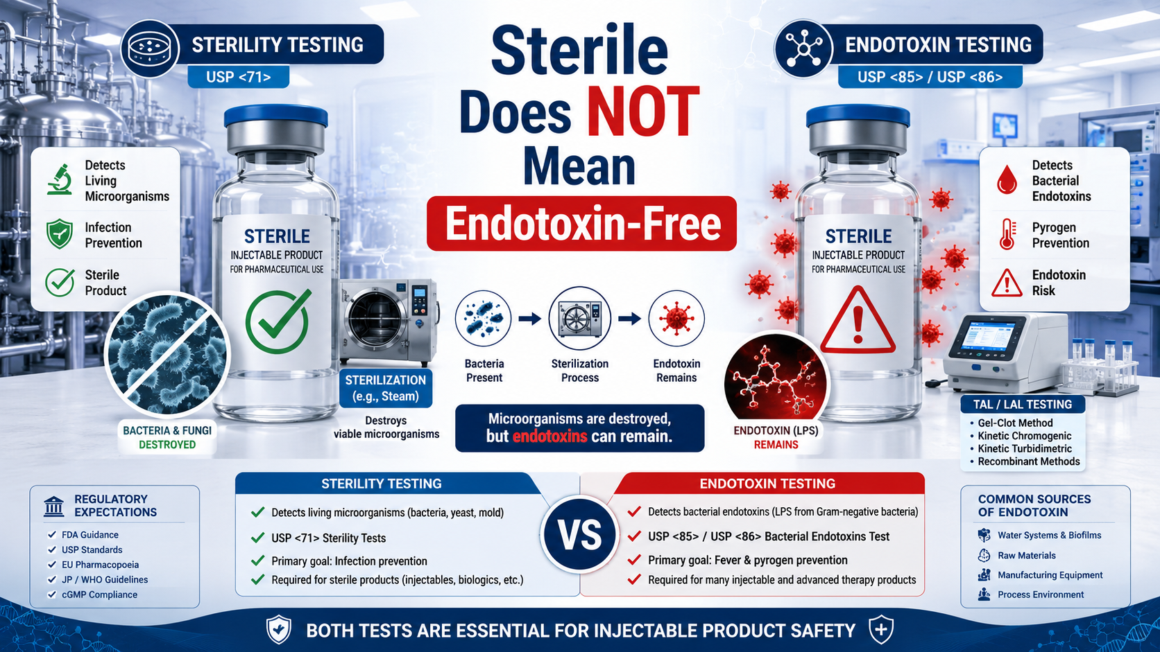 Sterility Test Passed, Endotoxin Test Failed: Why Sterility Does Not Guarantee Endotoxin-Free Pharmaceutical Products