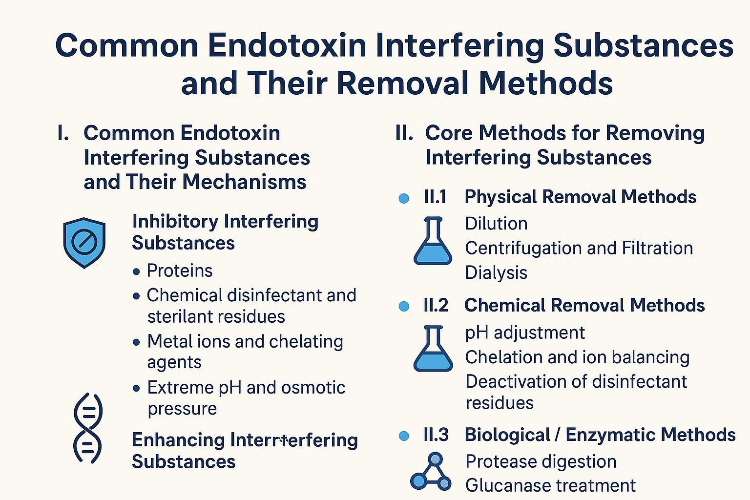 Common Endotoxin Interfering Substances and Their Removal Methods