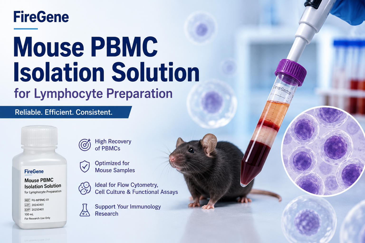 FireGene Mouse PBMC Isolation Solution for Lymphocyte Preparation: A Reliable Tool for Mouse Immune Cell Research