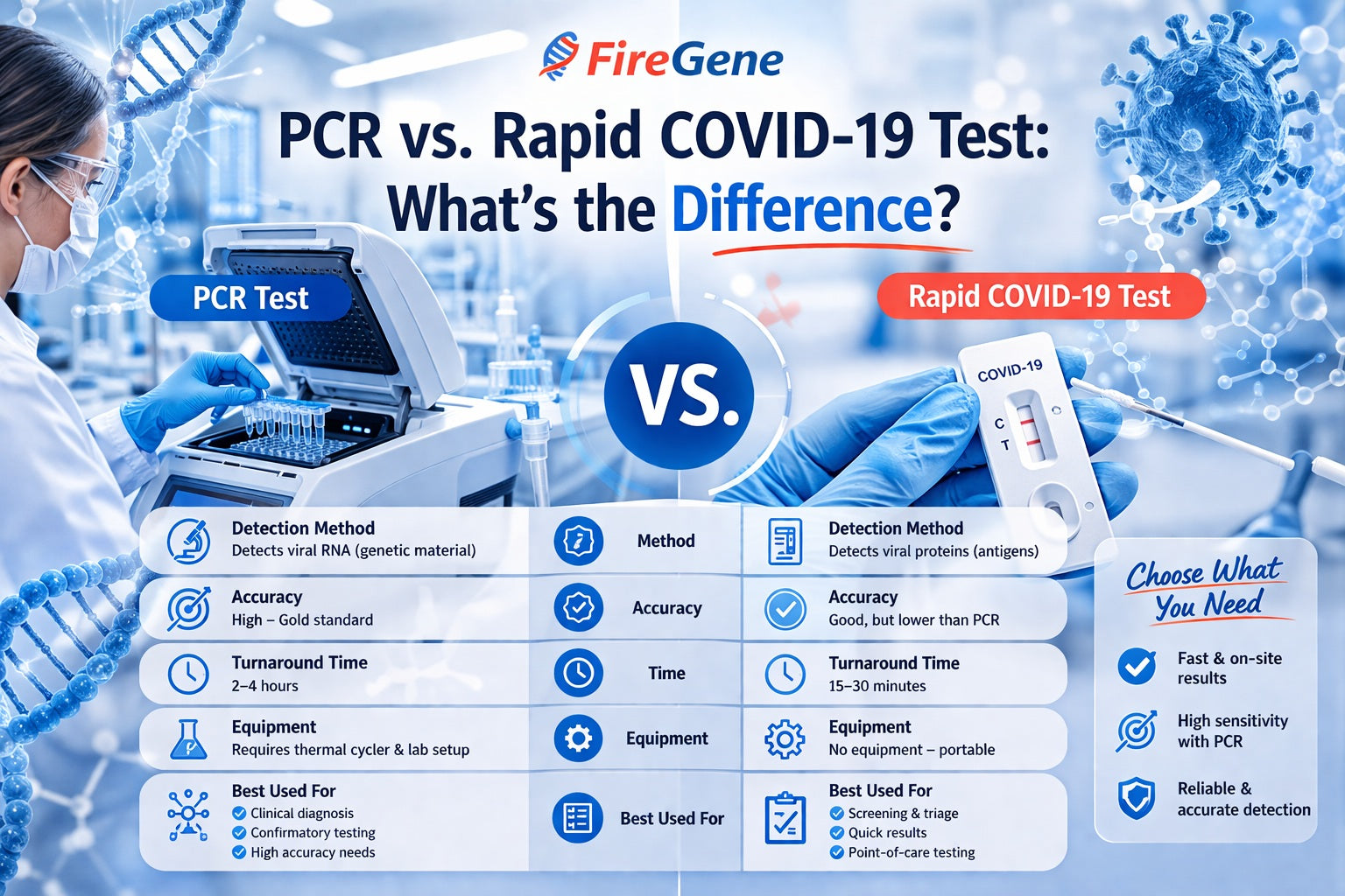 PCR vs rapid COVID-19 test