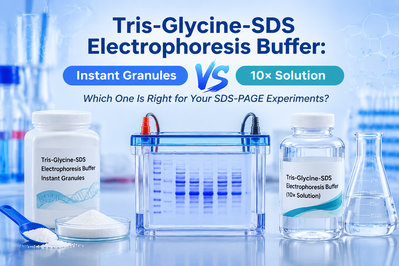 Tris-Glycine-SDS Electrophoresis Buffer Instant Granules vs. 10× Solution: Which One Is Better for SDS-PAGE?