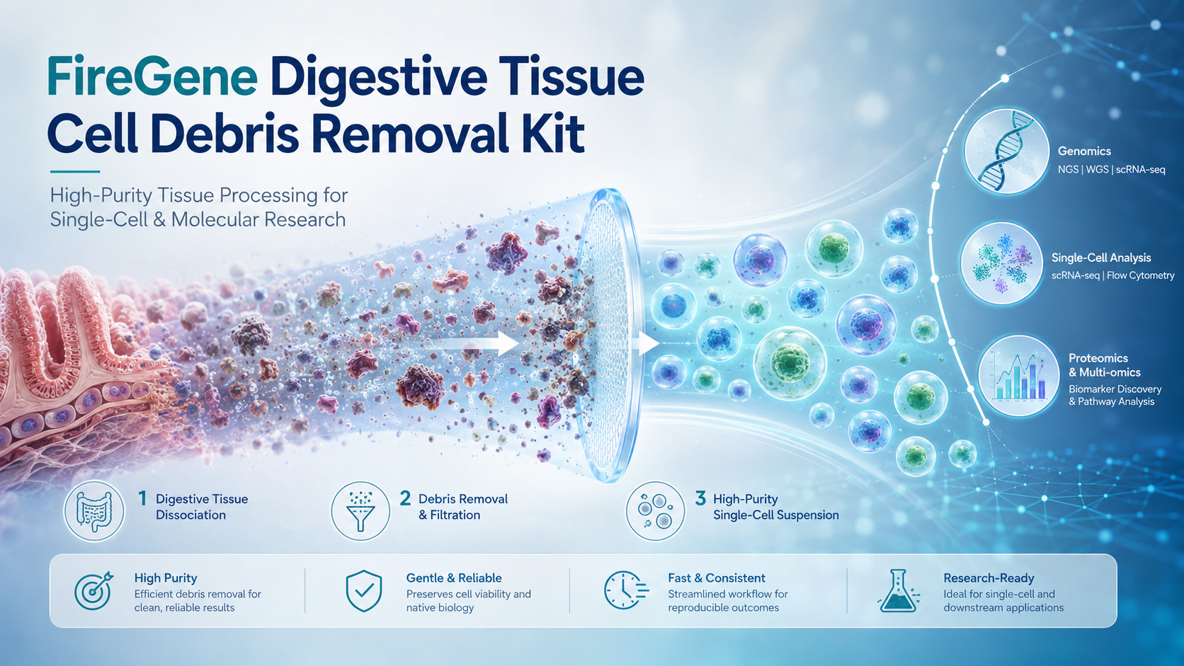 FireGene Digestive Tissue Cell Debris Removal Kit | High-Purity Tissue Processing for Single-Cell & Molecular Research