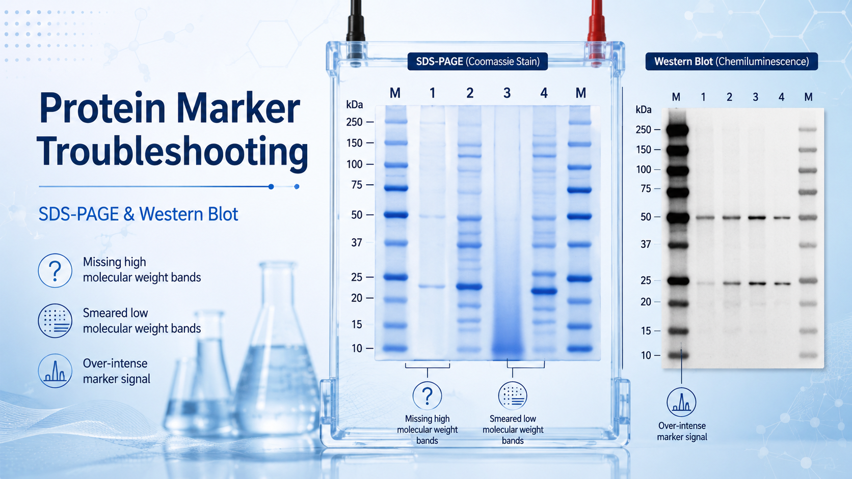 Protein Marker Band Abnormalities in SDS-PAGE and Western Blot: Causes and Troubleshooting Guide