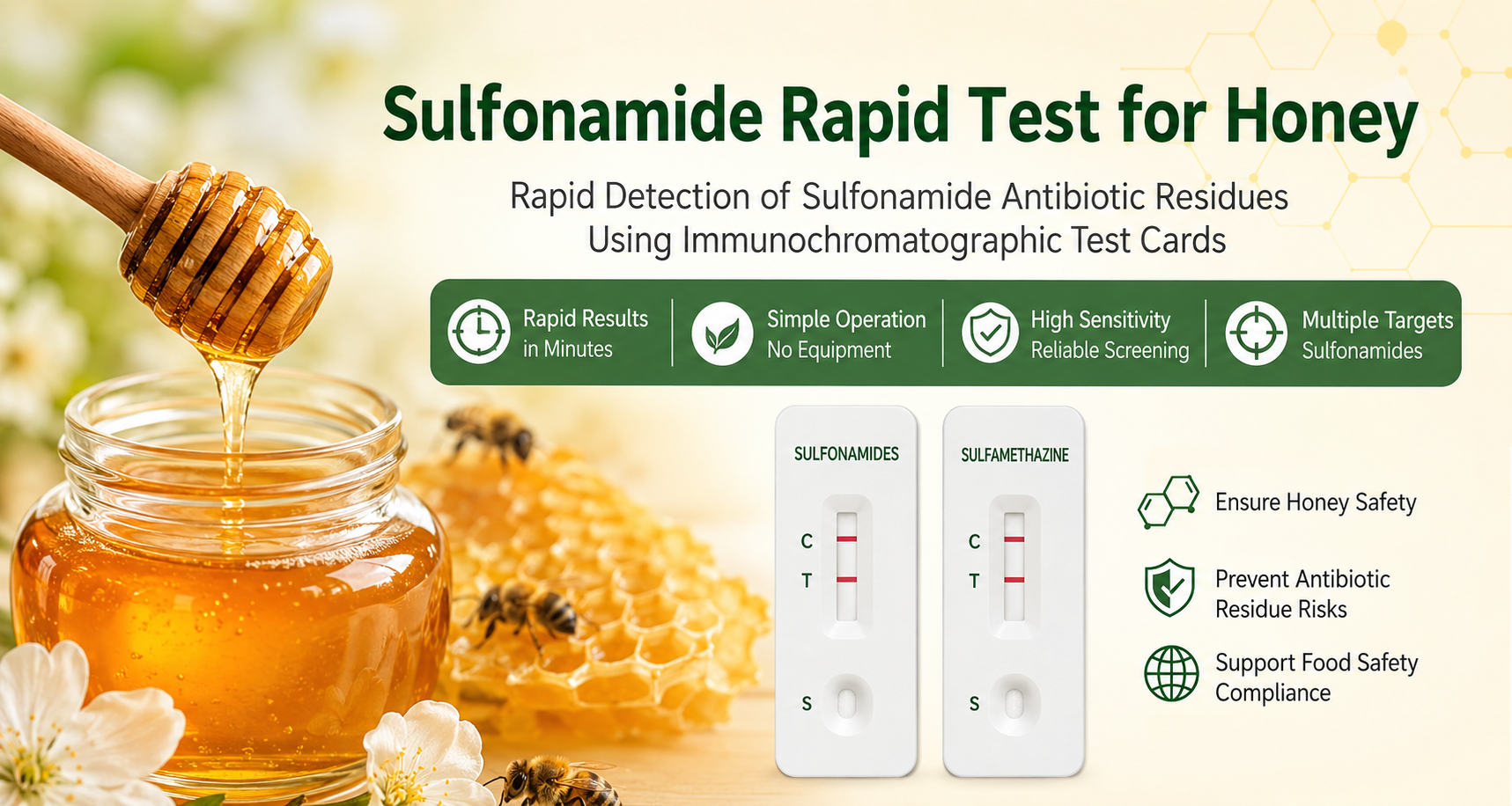 Rapid Detection of Sulfonamide Antibiotic Residues in Honey Using Immunochromatographic Test Cards