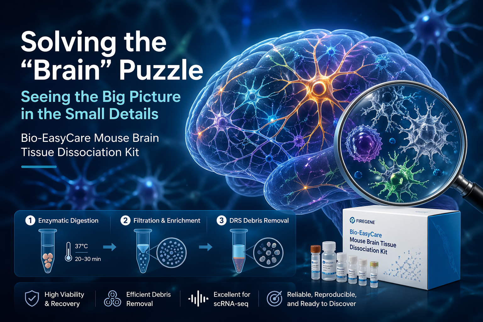 Solving the "brain" puzzle, seeing the big picture in the small details—Bio-EasyCare Mouse Brain Tissue Dissociation Kit