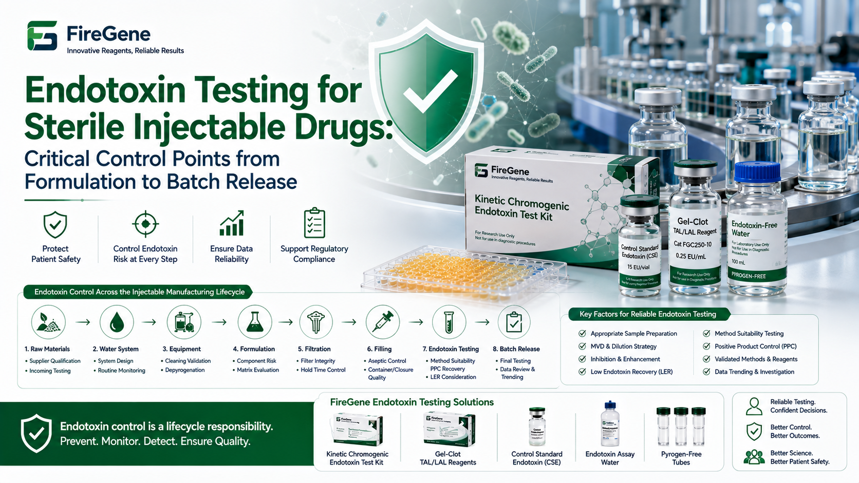 Endotoxin Testing for Sterile Injectable Drugs: Critical Control Points from Formulation to Batch Release